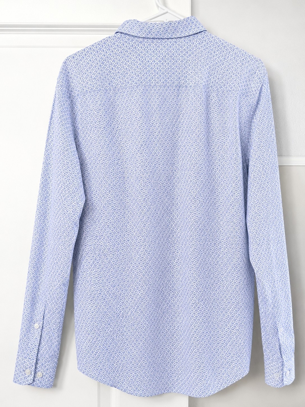 Express Men’s Blue Micro-Pattern Button-Up Shirt - Picture 2 of 8